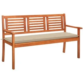 3 seater garden bench solid eucalyptus wood and cushion 150 cm by , garden benches - Ref: Foro24-3060999, Price: 184,65 €, Di...