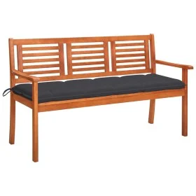 3 seater garden bench solid eucalyptus wood and cushion 150 cm by , garden benches - Ref: Foro24-3061011, Price: 192,64 €, Di...