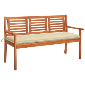 3 seater garden bench solid eucalyptus wood and cushion 150 cm by , garden benches - Ref: Foro24-3061013, Price: 185,63 €, Di...