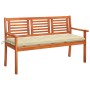 3-Sitzer-Gartenbank aus massivem Eukalyptusholz und Kissen 150 cm von , Gartenbänke - Ref: Foro24-3061013, Preis: 189,11 €, R...