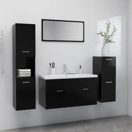 Badezimmermöbelset aus schwarzer Spanplatte von , Badezimmermöbel - Ref: Foro24-3071109, Preis: 353,01 €, Rabatt: %