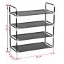 Shoe rack with 4 metal shelves and black non-woven textile. by vidaXL, Shoe racks and shoe organizers - Ref: Foro24-245628, P...