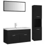 Black engineered wood bathroom furniture set by , Bathroom furniture - Ref: Foro24-3071424, Price: 393,78 €, Discount: %