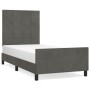 Dark gray velvet bed frame with headboard 100x200 cm by , Beds and slatted bases - Ref: Foro24-3125740, Price: 131,88 €, Disc...