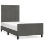 Dark gray velvet bed frame with headboard 100x200 cm by , Beds and slatted bases - Ref: Foro24-3125740, Price: 128,50 €, Disc...