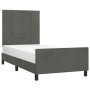 Dark gray velvet bed frame with headboard 100x200 cm by , Beds and slatted bases - Ref: Foro24-3125740, Price: 131,88 €, Disc...