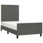 Dark gray velvet bed frame with headboard 100x200 cm by , Beds and slatted bases - Ref: Foro24-3125740, Price: 128,50 €, Disc...
