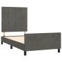 Dark gray velvet bed frame with headboard 100x200 cm by , Beds and slatted bases - Ref: Foro24-3125740, Price: 131,88 €, Disc...