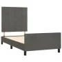 Dark gray velvet bed frame with headboard 100x200 cm by , Beds and slatted bases - Ref: Foro24-3125740, Price: 128,50 €, Disc...