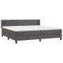 Box spring bed with dark gray velvet mattress 200x200 cm by , Beds and slatted bases - Ref: Foro24-3130980, Price: 549,34 €, ...