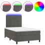Box spring bed with mattress and LED dark gray velvet 120x200 cm by , Beds and slatted bases - Ref: Foro24-3136114, Price: 40...