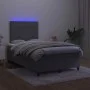 Box spring bed with mattress and LED dark gray velvet 120x200 cm by , Beds and slatted bases - Ref: Foro24-3136114, Price: 38...