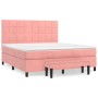 Box spring bed with pink velvet mattress 180x200 cm by , Beds and slatted bases - Ref: Foro24-3137862, Price: 587,41 €, Disco...