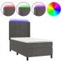 Box spring bed with mattress and LED dark gray velvet 100x200 cm by , Beds and slatted bases - Ref: Foro24-3139548, Price: 34...