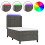 Cama box spring colchón y LED terciopelo gris oscuro 100x200 cm de , Camas y somieres - Ref: Foro24-3139548, Precio: 361,09 €...