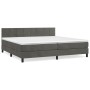 Box spring bed with dark gray velvet mattress 200x200 cm by , Beds and slatted bases - Ref: Foro24-3141324, Price: 548,09 €, ...