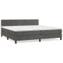 Box spring bed with dark gray velvet mattress 200x200 cm by , Beds and slatted bases - Ref: Foro24-3141324, Price: 540,34 €, ...