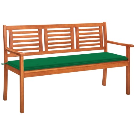 3-Sitzer-Gartenbank aus massivem Eukalyptusholz und Kissen 150 cm von , Gartenbänke - Ref: Foro24-3061001, Preis: 191,22 €, R...