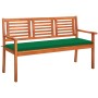 3-Sitzer-Gartenbank aus massivem Eukalyptusholz und Kissen 150 cm von , Gartenbänke - Ref: Foro24-3061001, Preis: 191,22 €, R...