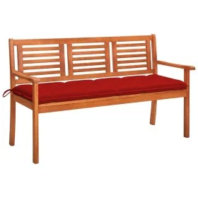 3 seater garden bench solid eucalyptus wood and cushion 150 cm by , garden benches - Ref: Foro24-3061017, Price: 198,71 €, Di...