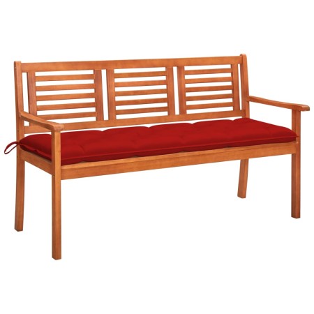 3-Sitzer-Gartenbank aus massivem Eukalyptusholz und Kissen 150 cm von , Gartenbänke - Ref: Foro24-3061017, Preis: 201,97 €, R...