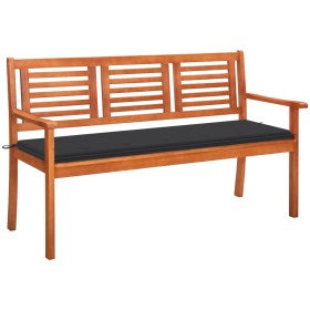 3-Sitzer-Gartenbank aus massivem Eukalyptusholz und Kissen 150 cm von , Gartenbänke - Ref: Foro24-3060996, Preis: 194,98 €, R...