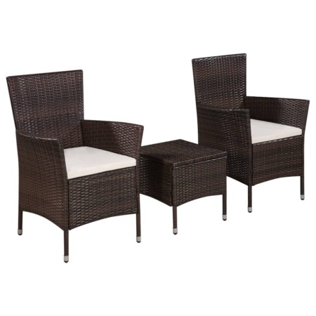 Set Tisch und Stühle Bistro Garten 3-tlg synthetisches Rattan braun von vidaXL, Gartensets - Ref: Foro24-44093, Preis: 158,04...
