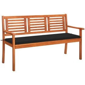 3-Sitzer-Gartenbank aus massivem Eukalyptusholz und Kissen 150 cm von , Gartenbänke - Ref: Foro24-3061003, Preis: 191,63 €, R...
