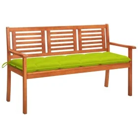 3 seater garden bench solid eucalyptus wood and cushion 150 cm by , garden benches - Ref: Foro24-3061022, Price: 189,22 €, Di...