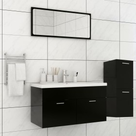 Juego de muebles de baño madera de ingeniería negro de , Muebles de baño - Ref: Foro24-3071199, Precio: 316,14 €, Descuento: %