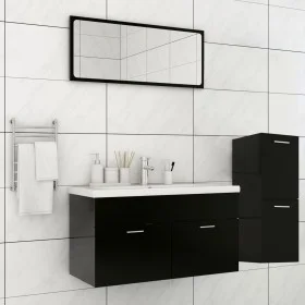 Schwarzes Badezimmermöbelset aus Holzwerkstoff von , Badezimmermöbel - Ref: Foro24-3071469, Preis: 368,77 €, Rabatt: %