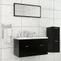 Juego de muebles de baño madera de ingeniería negro de , Muebles de baño - Ref: Foro24-3071469, Precio: 368,57 €, Descuento: %