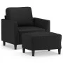 Armchair with stool black synthetic leather 60 cm by , Sofas - Ref: Foro24-3201117, Price: 185,28 €, Discount: %