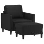 Armchair with stool black synthetic leather 60 cm by , Sofas - Ref: Foro24-3201117, Price: 185,28 €, Discount: %