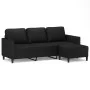 3-Sitzer-Sofa mit schwarzem Kunstlederhocker 180 cm von , Sofas - Ref: Foro24-3201122, Preis: 315,87 €, Rabatt: %