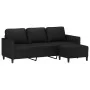 3-Sitzer-Sofa mit schwarzem Kunstlederhocker 180 cm von , Sofas - Ref: Foro24-3201122, Preis: 315,87 €, Rabatt: %