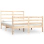Solid pine wood bed frame 135x190 cm by , Beds and slatted bases - Ref: Foro24-3104981, Price: 129,13 €, Discount: %