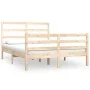 Solid pine wood bed frame 135x190 cm by , Beds and slatted bases - Ref: Foro24-3104981, Price: 121,94 €, Discount: %