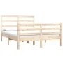 Solid pine wood bed frame 135x190 cm by , Beds and slatted bases - Ref: Foro24-3104981, Price: 121,94 €, Discount: %