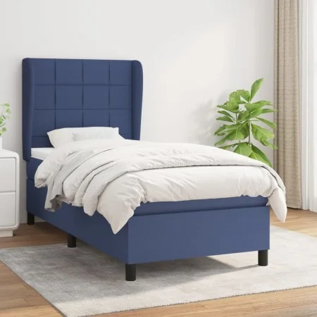 Box spring bed with blue fabric mattress 80x200 cm by , Beds and slatted bases - Ref: Foro24-3127923, Price: 366,86 €, Discou...