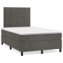 Cama box spring con colchón terciopelo gris oscuro 120x200 cm de , Camas y somieres - Ref: Foro24-3143014, Precio: 397,33 €, ...