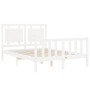 Weißer Massivholzbettrahmen mit Kopfteil 140x190 cm von , Betten und Lattenroste - Ref: Foro24-3192147, Preis: 157,95 €, Raba...