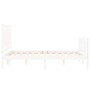 White solid wood bed frame with headboard 140x190 cm by , Beds and slatted bases - Ref: Foro24-3192147, Price: 157,95 €, Disc...