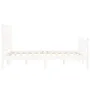 White solid wood bed frame with headboard 140x190 cm by , Beds and slatted bases - Ref: Foro24-3192147, Price: 153,03 €, Disc...