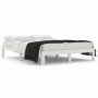 Estructura de cama de madera maciza de pino blanco 140x190 cm de , Camas y somieres - Ref: Foro24-810346, Precio: 105,88 €, D...