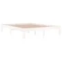 Estructura de cama de madera maciza de pino blanco 140x190 cm de , Camas y somieres - Ref: Foro24-810346, Precio: 104,60 €, D...