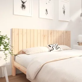 Solid pine wood bed headboard 185.5x4x100 cm by , Headboards and footboards - Ref: Foro24-818885, Price: 77,83 €, Discount: %