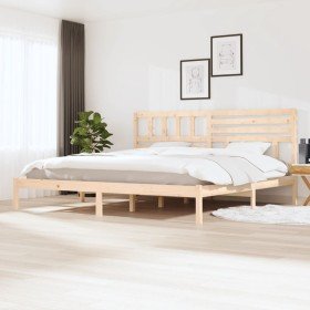 Estructura de cama sin colchón madera maciza de pino 200x200 cm