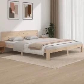 Solid wood bed frame 180x200 cm by , Beds and slatted bases - Ref: Foro24-810510, Price: 135,88 €, Discount: %