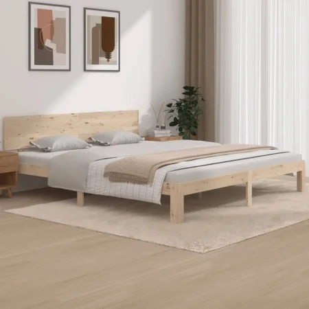 Solid wood bed frame 180x200 cm by , Beds and slatted bases - Ref: Foro24-810510, Price: 135,88 €, Discount: %